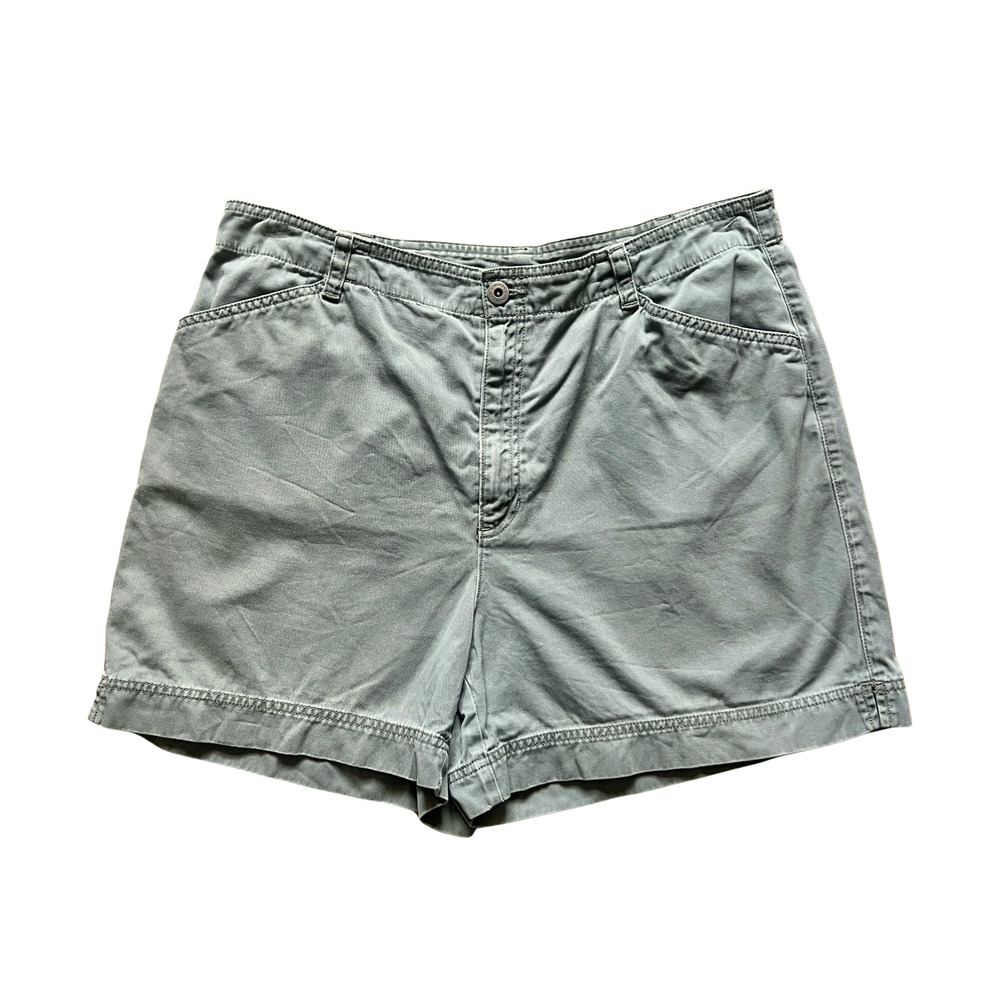 Vintage Liz Claiborne Khaki Green Shorts 16 Classic Outdoor Granola Girl Hiking
